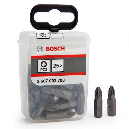 Bosch PZ2 Extra Hard Screwdriver Bits (Pack of 25)