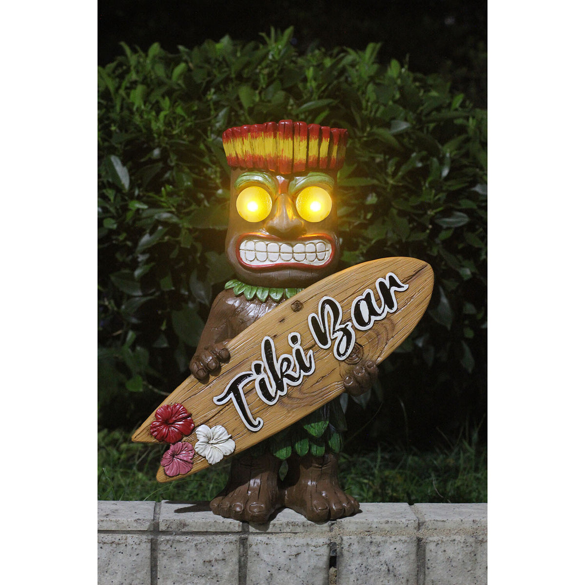Solar Hand Painted Tiki Bar Garden Statue
