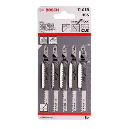 Bosch T101B Clean for Wood Jigsaw Blades (Pack of 5)